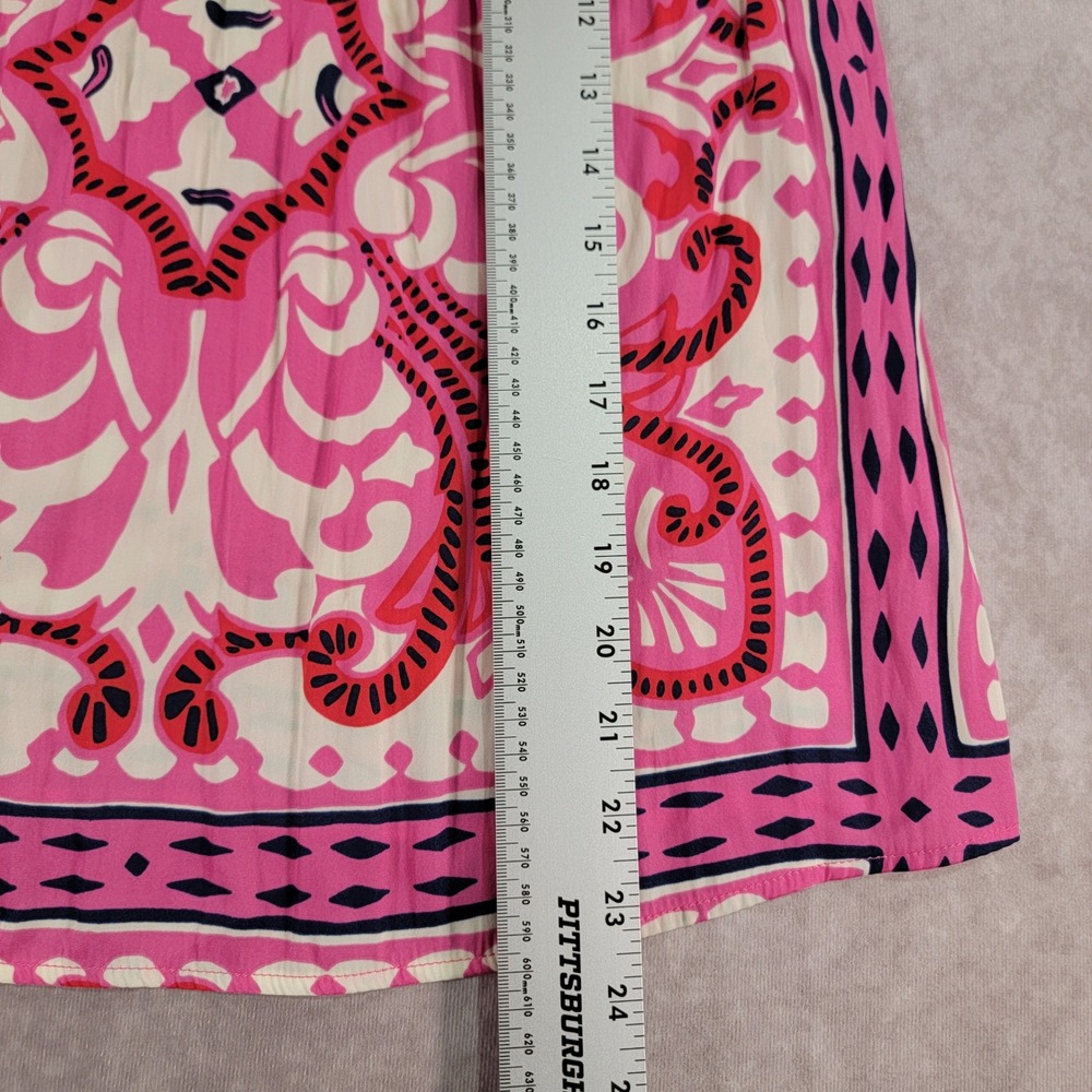 Joie Womens Pink Cream Medallion Scarf Print Sleeveless Pleated Blouse Small - Picture 5 of 6